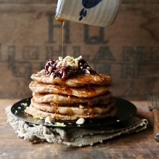 Spelt Pancakes with Berry Sauce - Recipe photo by fogwood and fig