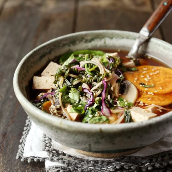 Red Miso Soup with Fresh Veggies - Recipe photo by fogwood and fig
