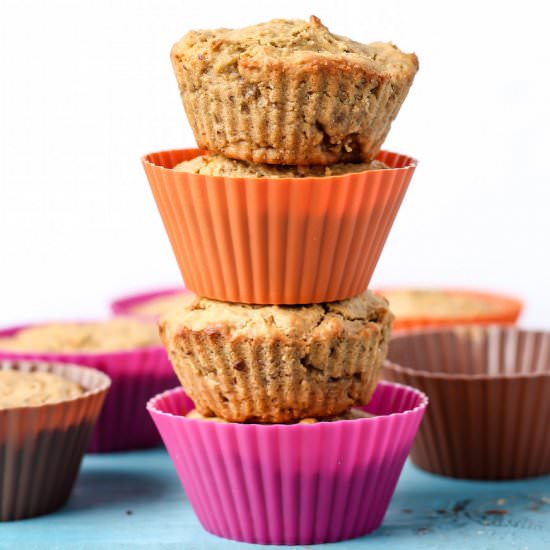 Vegan Peanut Butter Protein Muffins - Recipe photo by fitmittenkitchen