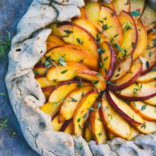 Peach and thyme galette - Recipe photo by anettv