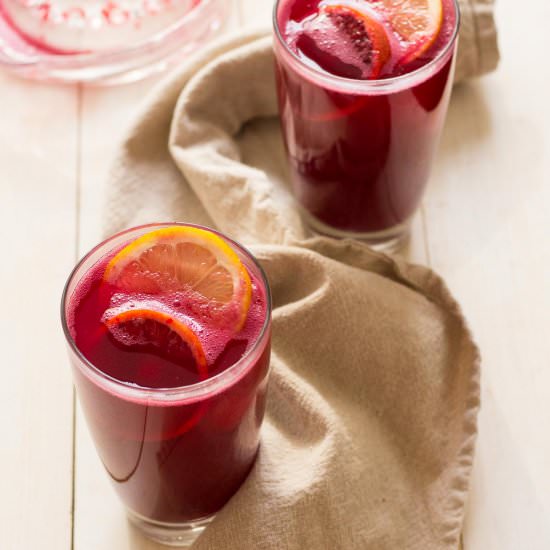 Boozy Beet & Pomegranate Lemonade - Recipe photo by thegirlonbloor