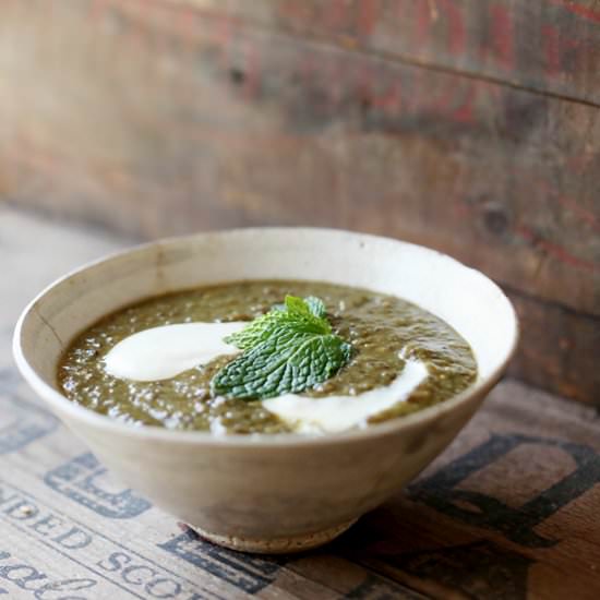 Creamy Black Lentil & Eggplant Soup - Recipe photo by fogwood and fig