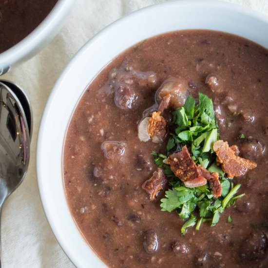 Black Bean + Bacon Soup - Recipe photo by myutensilcrock