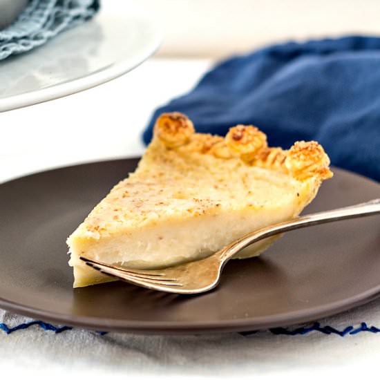 Indiana Sugar Cream Pie - Recipe photo by onlinepastrychef
