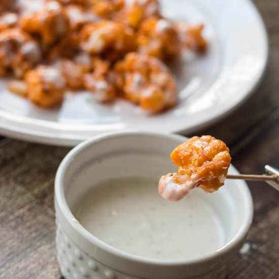 Roasted Buffalo Cauliflower - Recipe photo by dashofherbs