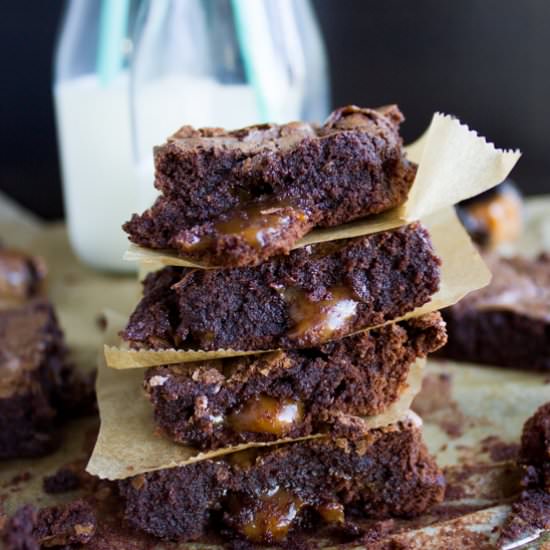 Caramel stuffed Brownies - Recipe photo by two.purple.figs