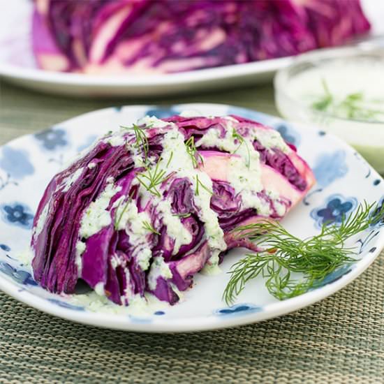 Grilled Cabbage w/ Dill Sauce - Recipe photo by slapyodaddybbq