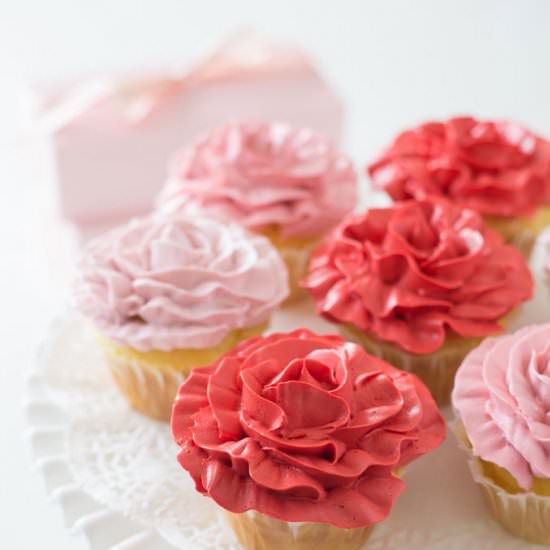 Rose Cupcakes - Recipe photo by girlinspired