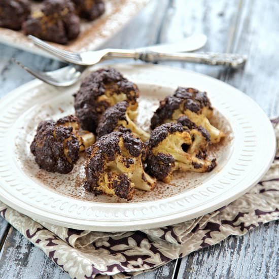Cocoa Crusted Roasted Cauliflower - Recipe photo by ourapronstrings