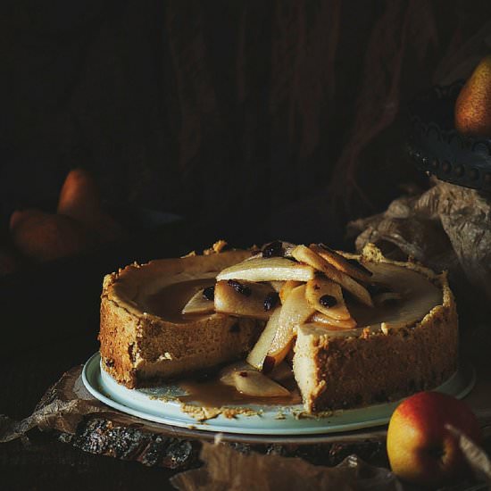 Maple Cheesecake with Cinnamon Pear - Recipe photo by kita roberts