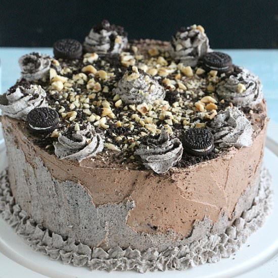 Oreo Nutella Cake – Eggless - Recipe photo by peasandpeonies