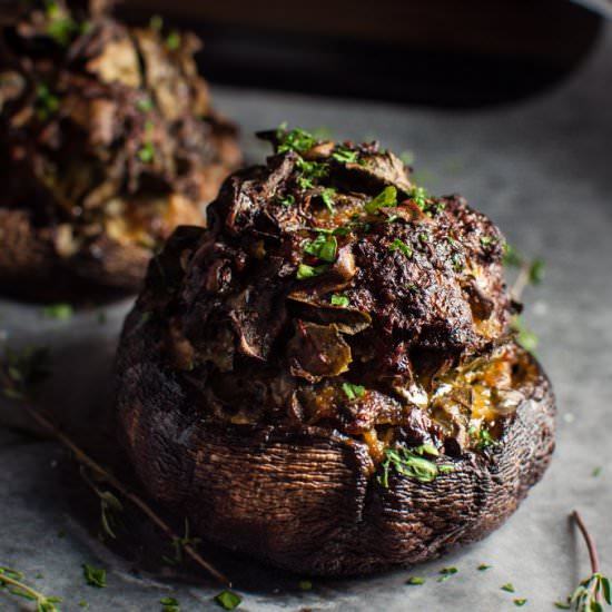Sausage Stuffed Portobello Mushroom - Recipe photo by saltandlavender
