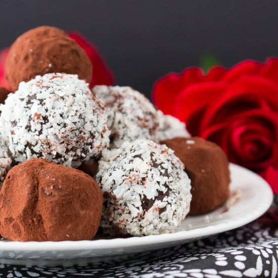 Dark Chocolate Rosewater Truffles - Recipe photo by cinnamonscribe