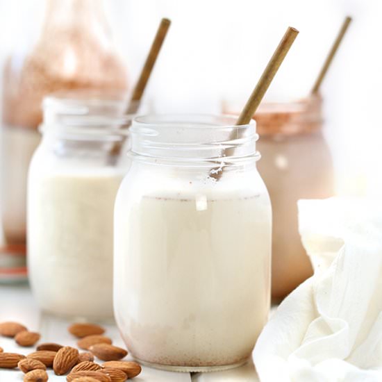 How to make homemade almond milk - Recipe photo by TheHealthyMaven
