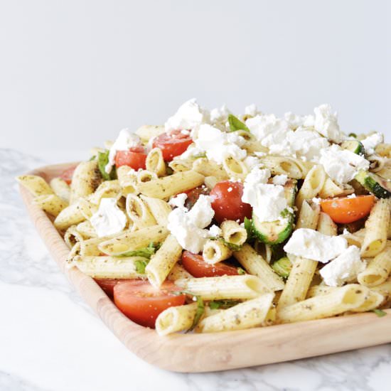 Pesto and Tomato Pasta Salad - Recipe photo by The Gluten Free Table
