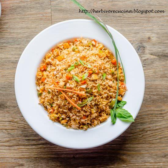 Thai Spicy Basil Fried Rice - Recipe photo by Herbivore Cucina