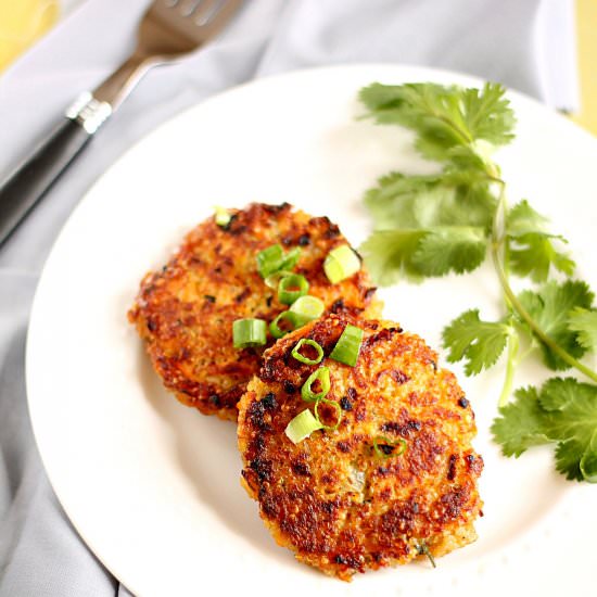 Quinoa and Sweet Potato Cakes - Recipe photo by ChocolateChillies