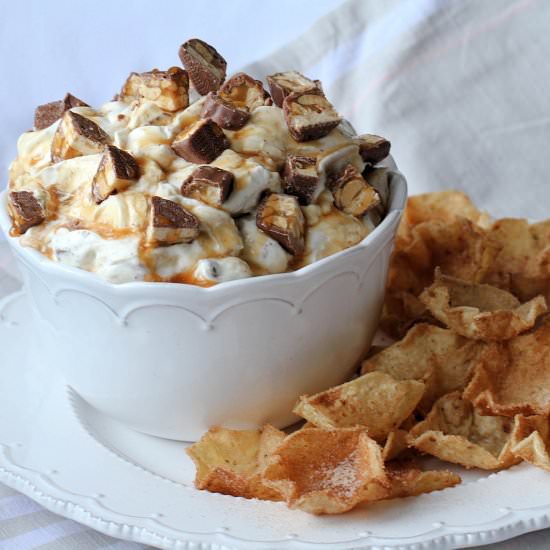 SNICKERS® Cheesecake Dip - Recipe photo by TheKitchenWhisperer