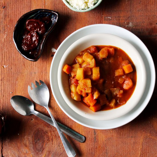 Spicy Root Vegetable Stew - Recipe photo by beetsandberries