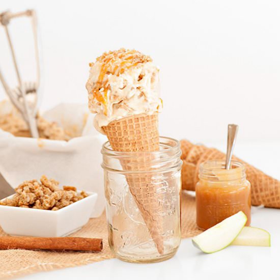 Caramel Apple Crumble Ice Cream - Recipe photo by SugarAndCloth