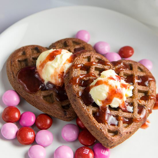Chocolate Strawberry Dessert Waffle - Recipe photo by NiftyMom