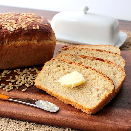Oatmeal Honey Bread with Sunflower - Recipe photo by Kudos Kitchen by Renee