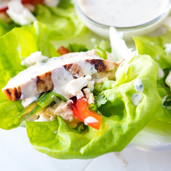 Honey-Dijon Chicken Lettuce Wraps - Recipe photo by inspiredtaste