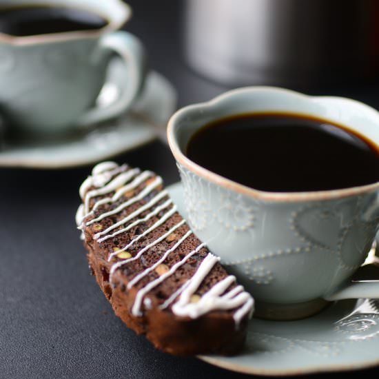 Chocolate Pistachio Biscotti - Recipe photo by ButterYum