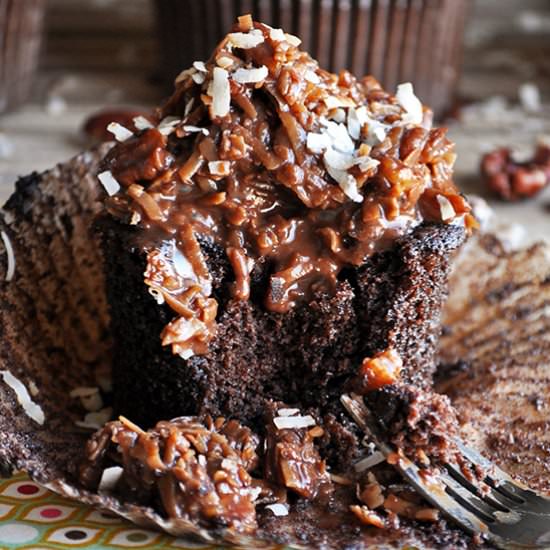German Chocolate Cupcakes - Recipe photo by BatterandDough