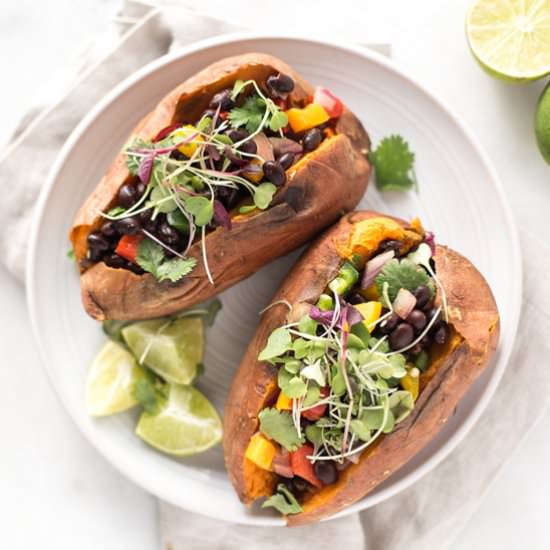 Mexican Stuffed Sweet Potatoes - Recipe photo by honestlynourished