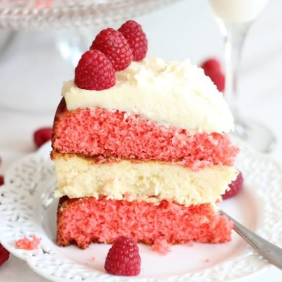 Raspberry White Chocolate Cake - Recipe photo by thegoldlininggirl
