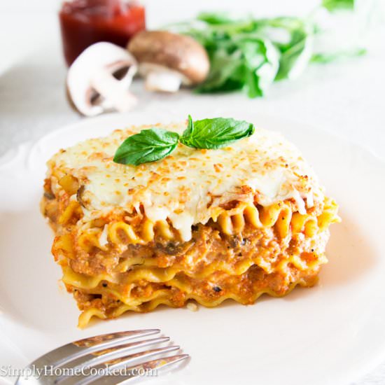 Chicken and Mushroom Lasagna - Recipe photo by simplyhomecooked