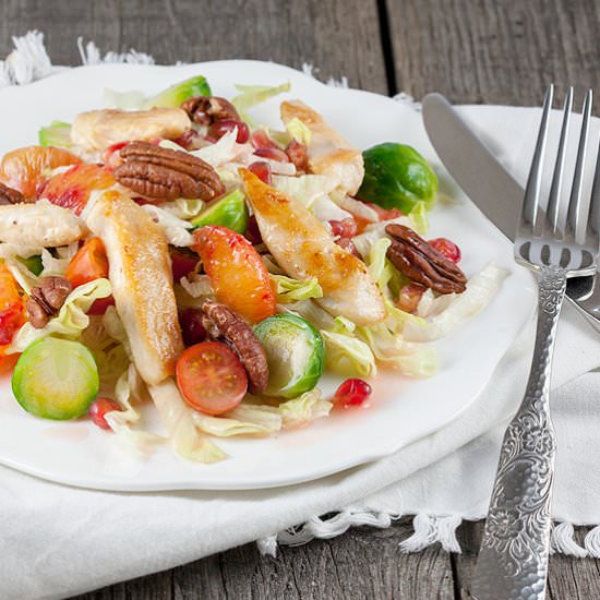 Chicken and Brussels Sprouts Salad - Recipe photo by ohmydish