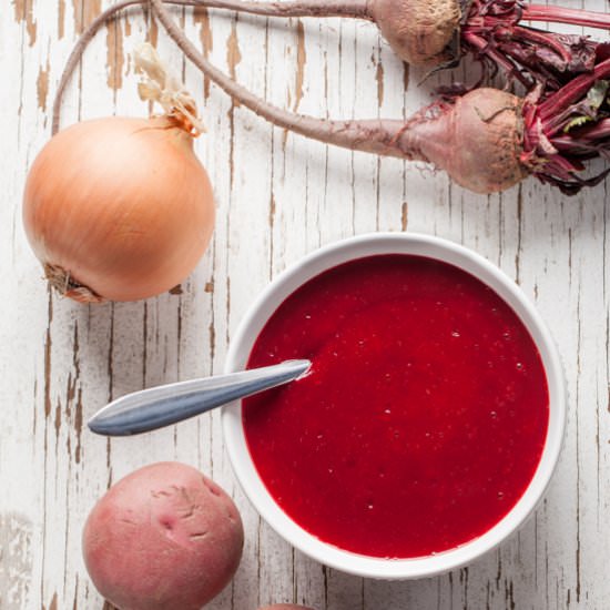 Immune Boosting Potato Beet Soup - Recipe photo by Home Baked Joy