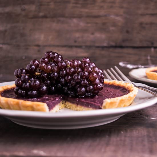 Red Wine Tart with Champagne Grapes - Recipe photo by ohsweetcitrus
