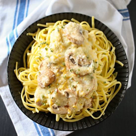 Cheddar Mushroom Linguine - Recipe photo by Kleinworth &amp; Co