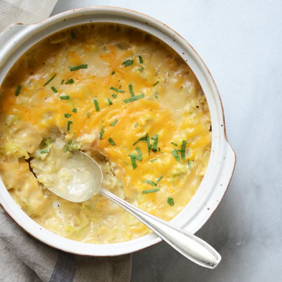 Cheesy Scalloped Cabbage Casserole - Recipe photo by AnEdibleMosaic