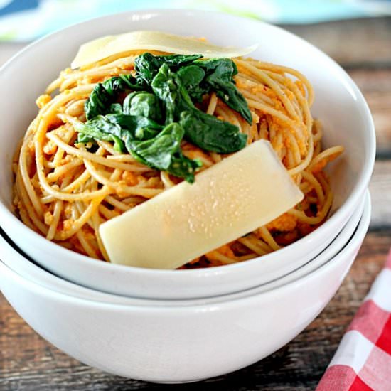 Roasted Pepper & Cauliflower Pasta - Recipe photo by mannaandspice