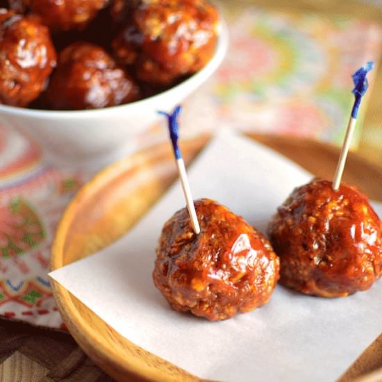 Baked BBQ Turkey Meatballs - Recipe photo by simplesweetsavory
