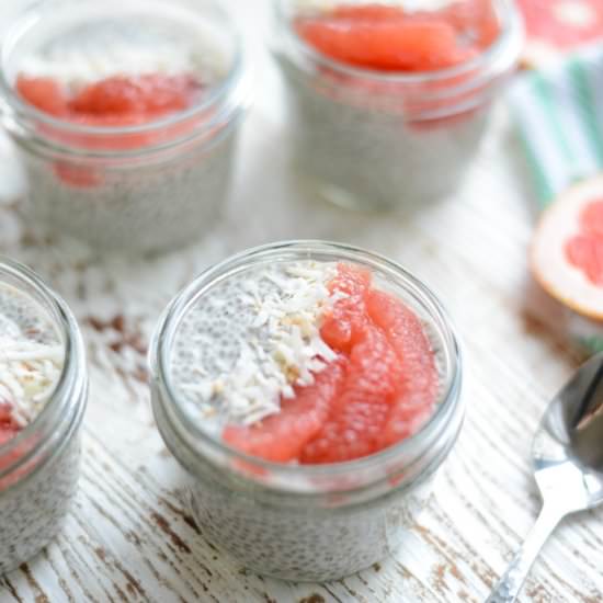 Grapefruit & Ginger Chia Seed Pudding - Recipe photo by RealFoodWholeLife