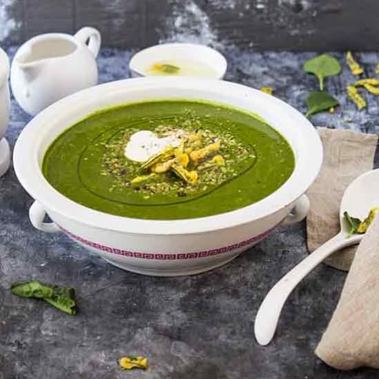 Spinach-Split Pea Soup - Recipe photo by abitwholesomely