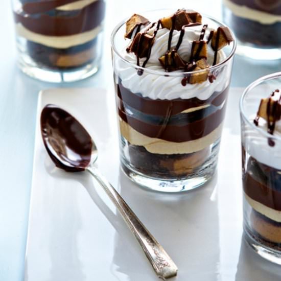 Peanut Butter Brownie Parfaits - Recipe photo by mybakingaddiction