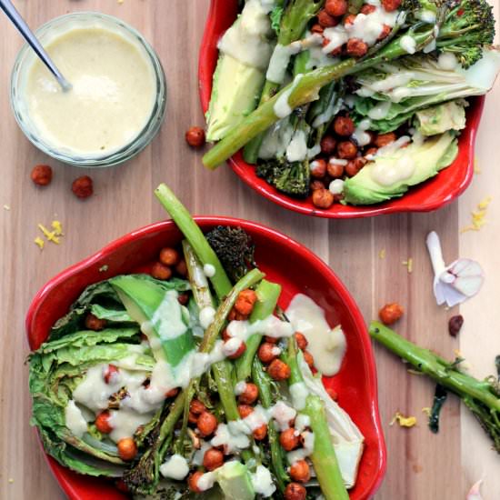 Grilled romaine salad - Recipe photo by happyveggiekitchen