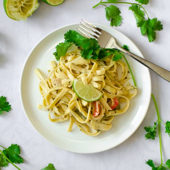 Chicken Tequila Fettuccine - Recipe photo by sprigandflours