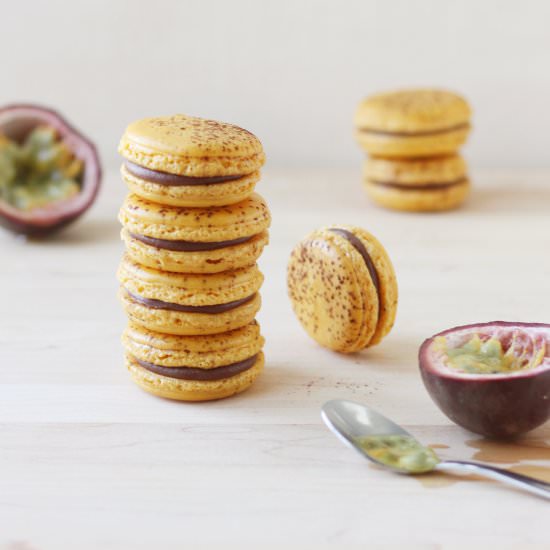 Chocolate Passion Fruit Macarons - Recipe photo by foodnouveau