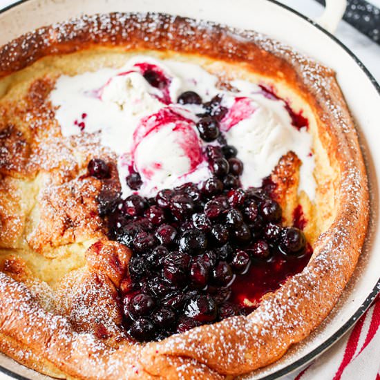Oven cooked dutch pancake - Recipe photo by KitchenSanctuary