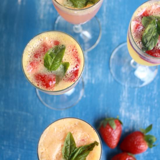 Strawberry Mimosas - Recipe photo by The Desserted Girl