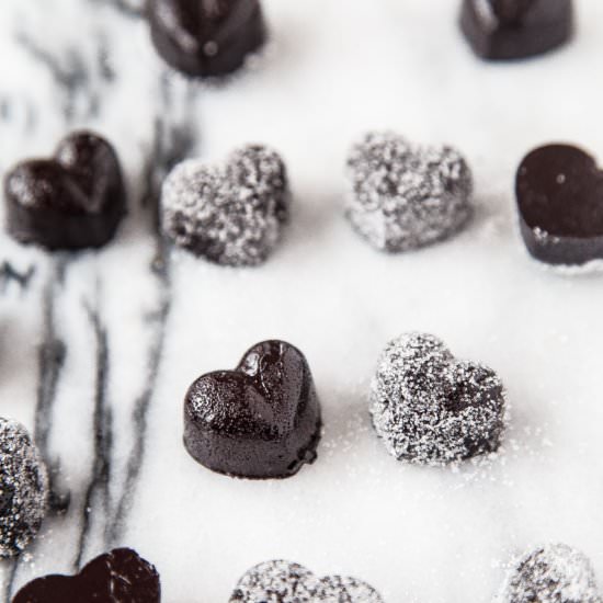 Heart Shaped Licorice Chews - Recipe photo by DessertForTwo