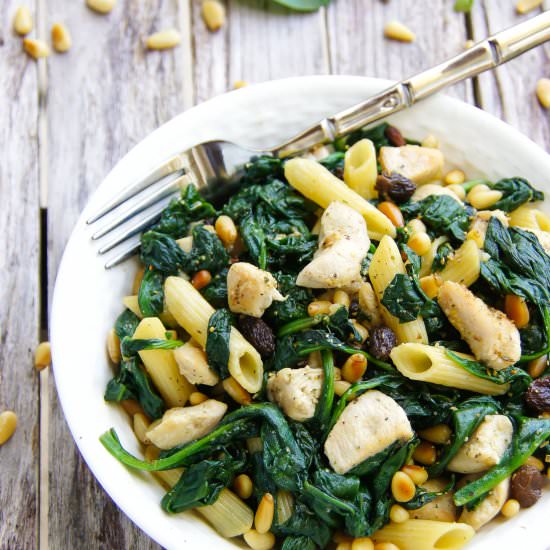 Spinach Chicken Pasta Salad - Recipe photo by GarlicMatters