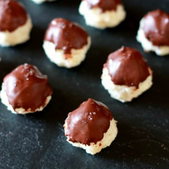 Chocolate Dipped Coconut Truffles - Recipe photo by treatswithatwist